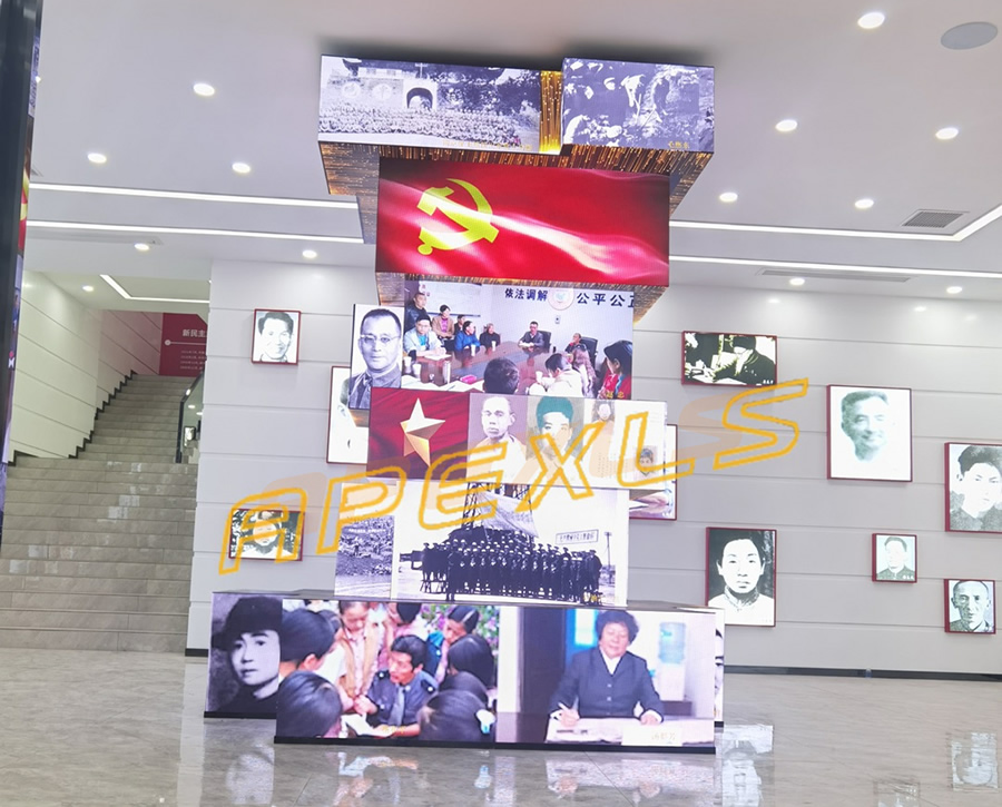 康碩展案例-四川廣安先鋒館P2.5異形拼裝