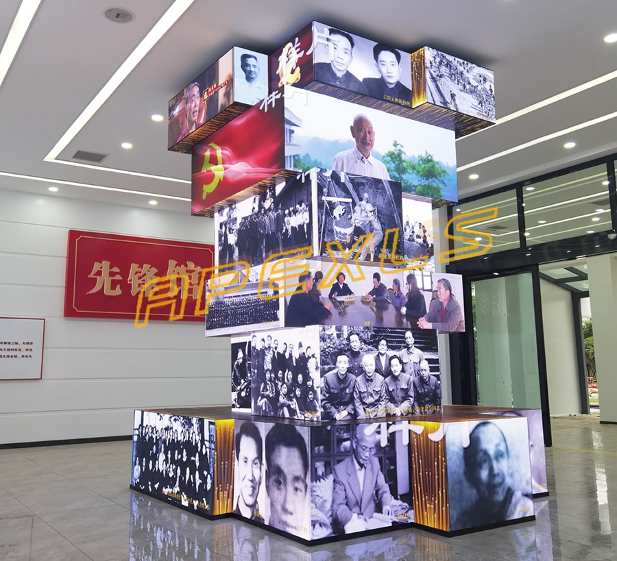 康碩展案例-四川廣安先鋒館P2.5異形拼裝