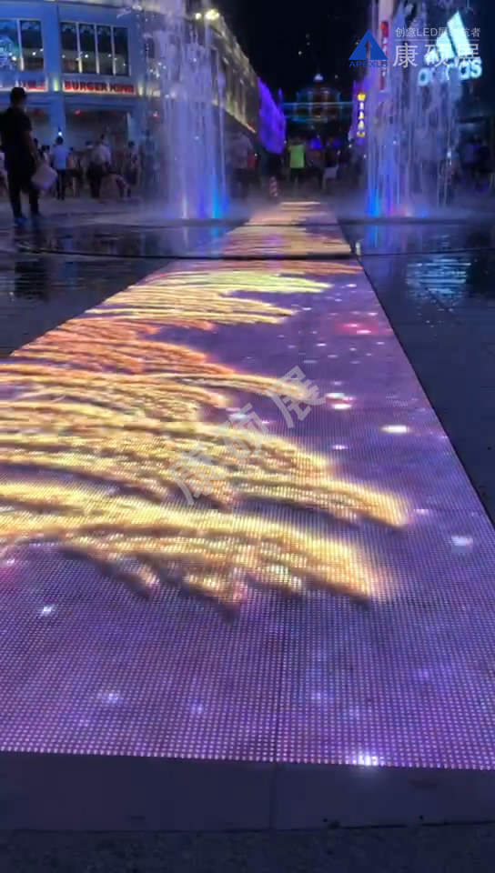 LED地磚屏項目案例-廣州越秀區北京路戶外防水互動地磚屏