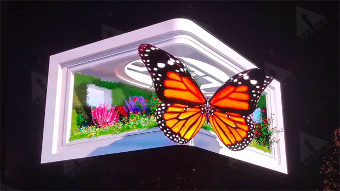 江蘇泰州海陵區悅天地裸眼3D顯示屏經典應用案例，面積450平方米