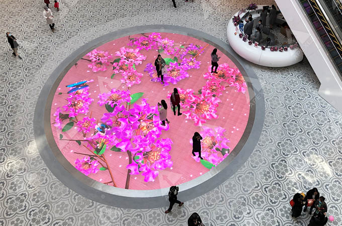 佛山王府井紫薇港圓形互動LED地磚屏