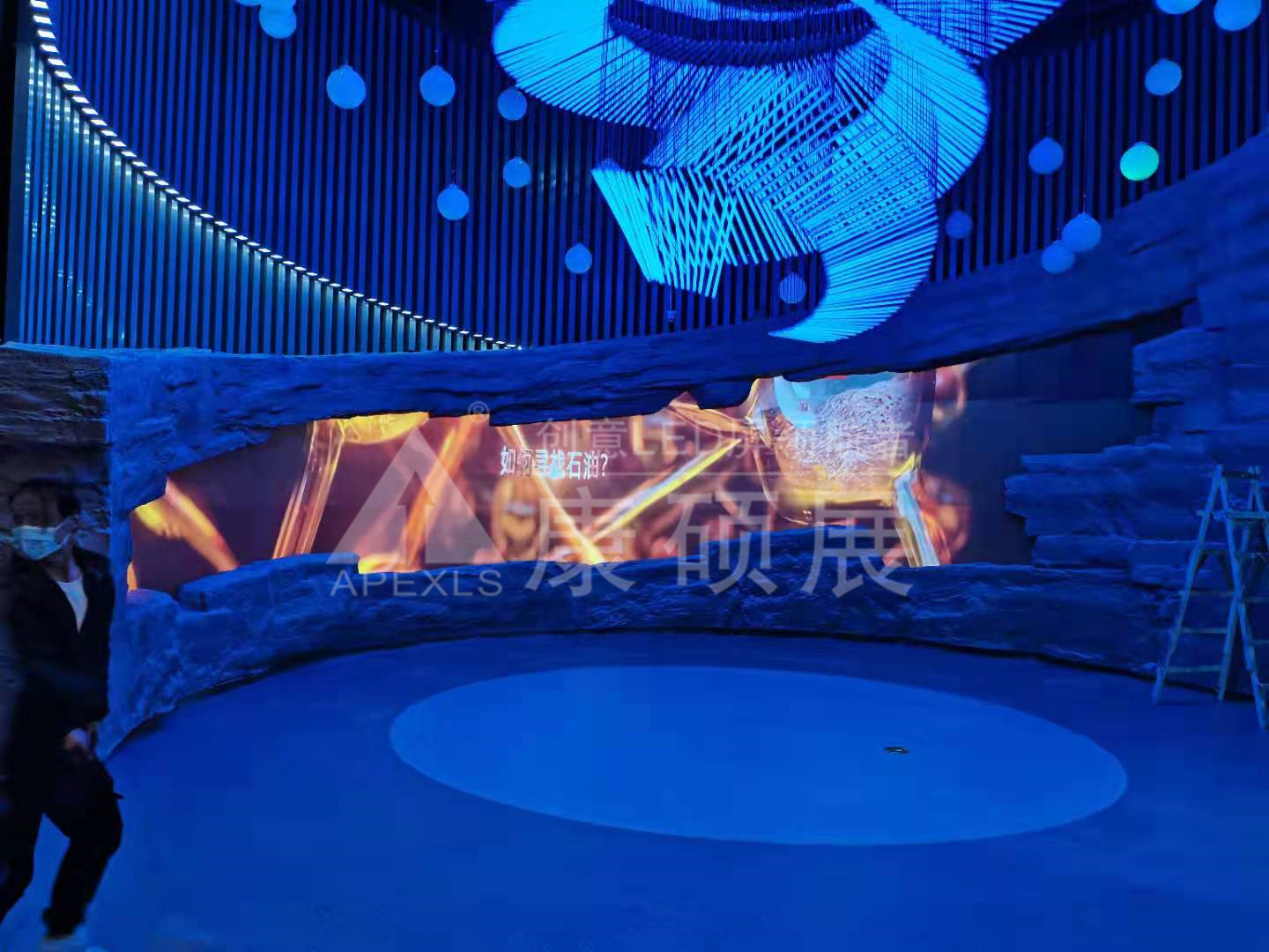 ?山東東營勝利油田博物館發展史廳異形屏