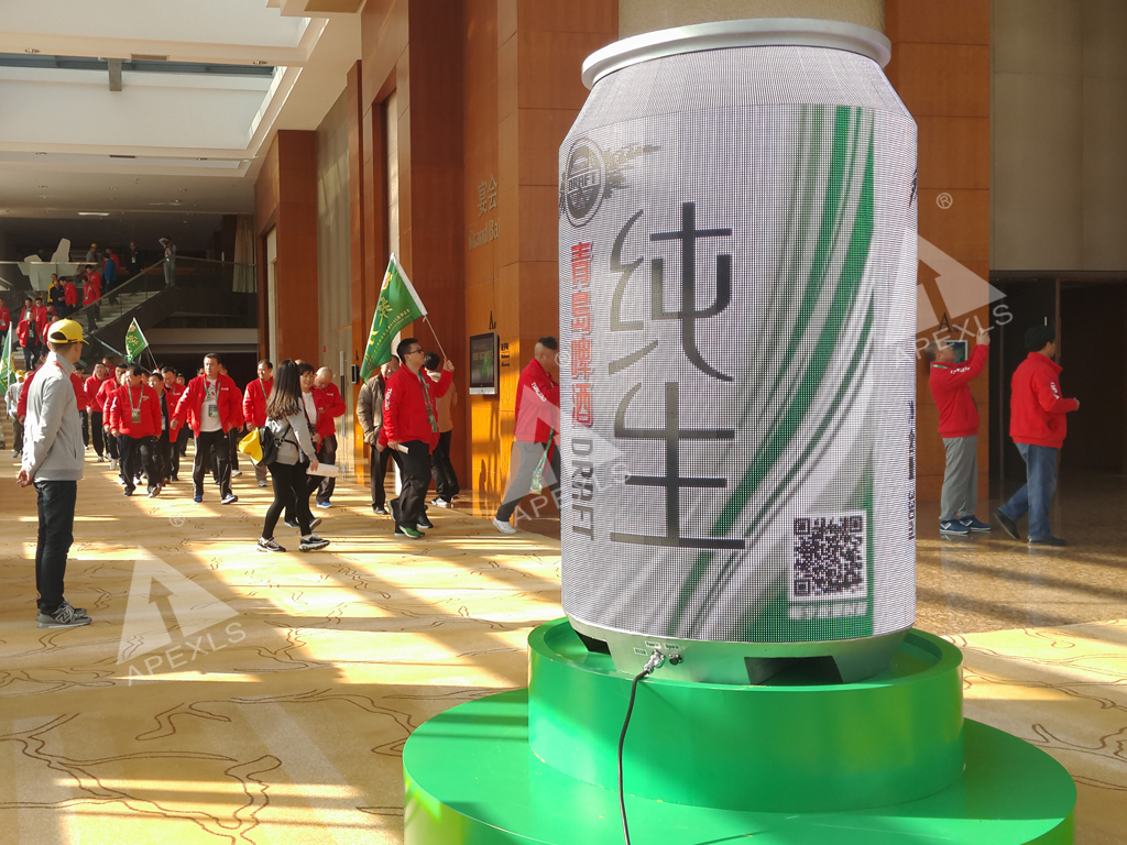 青島啤酒經(jīng)銷商大會LED易拉罐屏