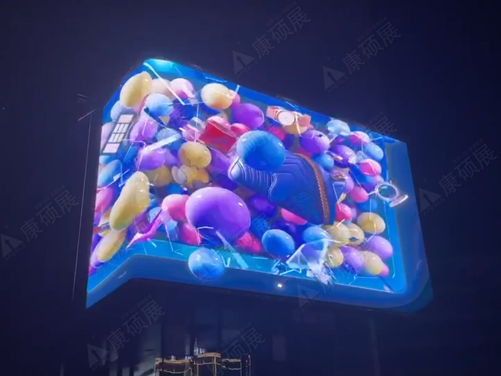 珠海香洲區中信城信悅灣大廈戶外裸眼3D直角屏
